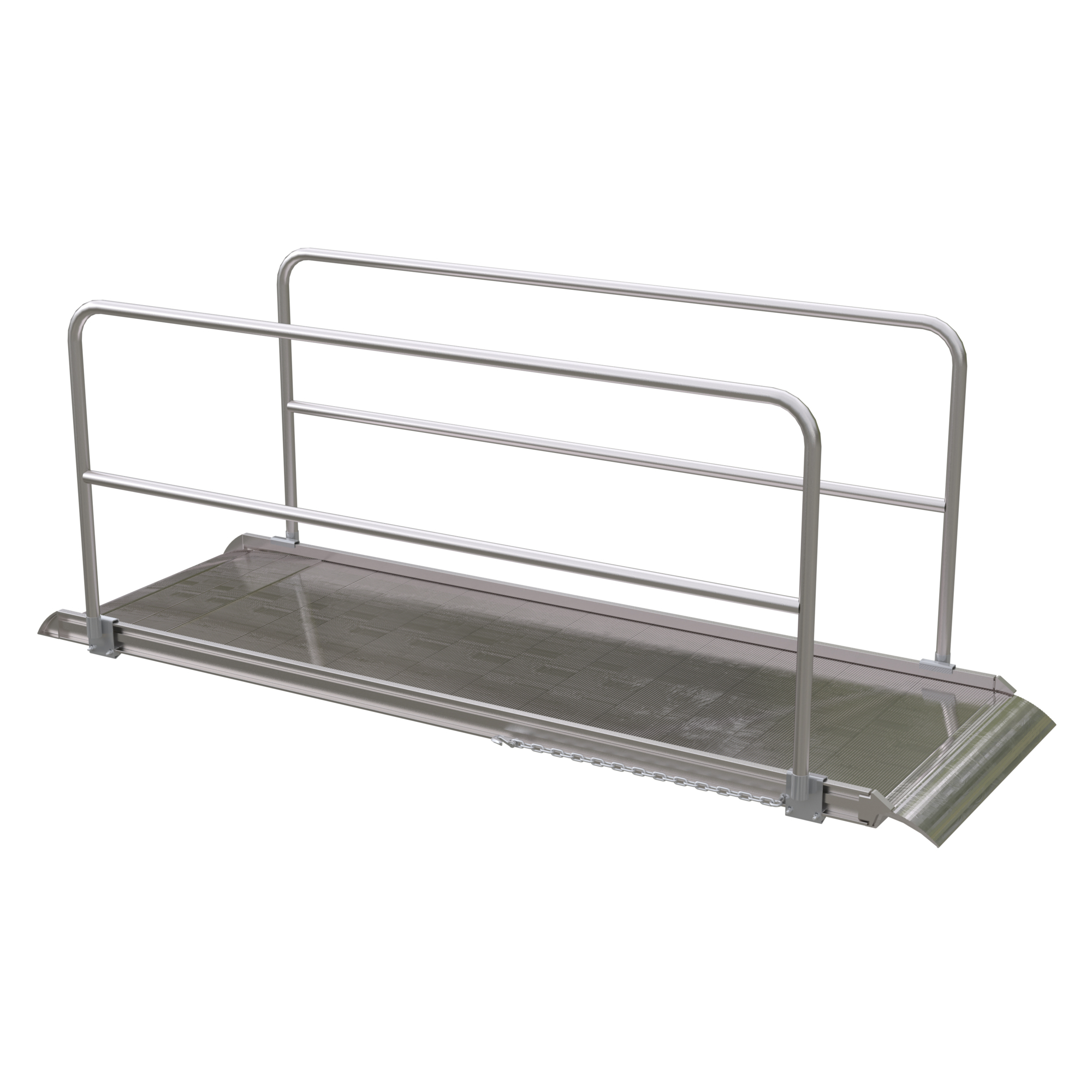 Vestil 120in. Walk Ramp w/Handrails, Aluminum, 2200lb. Capacity, Model# AWR-38-10A-HR